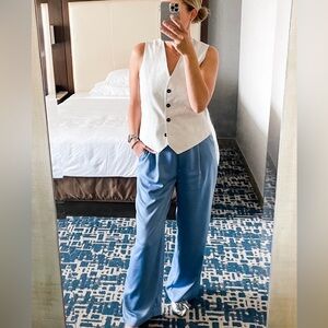 Bar III Nicole Williams English Relaxed Wide-Leg Satin Trousers